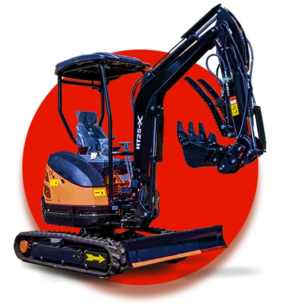 Mini pelle 2t5 semi professionnelle BULL HT25-X performante pour chantier rentable Belgique