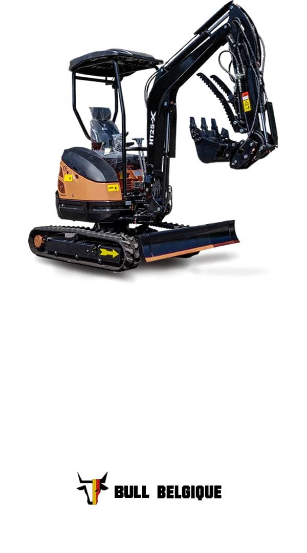 Mini pelle 2t5 compact travaux terrassement bull ht25-x belgique