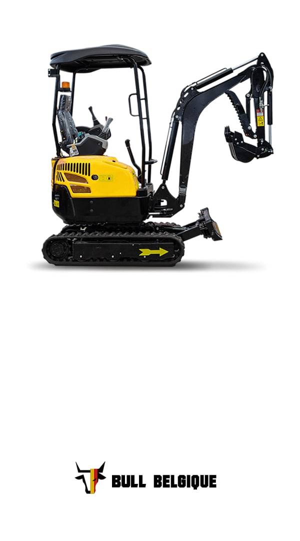 Mini pelle 1t2 compact travaux terrassement leger jardin bull ht12-x belgique